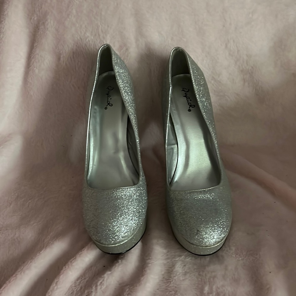 Silver Platform Stilettos